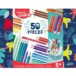 Színezőkészlet, írószertartóval, 50 darabos, MAPED CREATIV