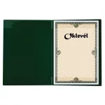 Oklevéltartó, plüss, A4, VICTORIA OFFICE, zöld