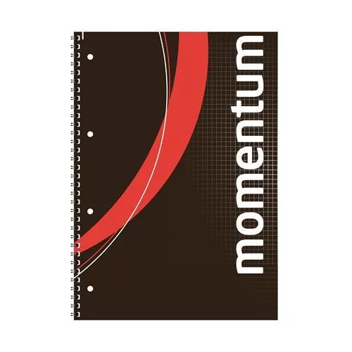 Spirálfüzet, A4, kockás, 90 lap, perforált, lyukasztott, VICTORIA PAPER, "Momentum"