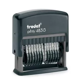  Számbélyegző, TRODAT, "Printy 48313", fekete ház, fekete párnával