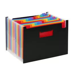   Harmonikairattartó, PP, 24 rekeszes, VIQUEL "Rainbow Class", fekete