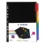Regiszter, műanyag, A4 Maxi, 6 részes, VIQUEL "Rainbow Class", fekete