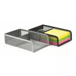 Kockatömbtartó és gemkapocstartó, fémhálós, VICTORIA OFFICE, fekete