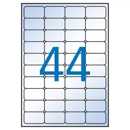   Etikett, 48,5x25,4 mm, poliészter, kerekített sarkú, APLI, átlátszó, 440 etikett/csomag