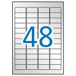 Etikett, 45,7x21,2 mm, poliészter, időjárásálló, kerekített sarkú, APLI, ezüst, 960 etikett/csomag