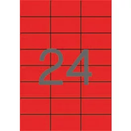 Etikett, 70x37 mm, színes, APLI, piros, 2400 etikett/csomag