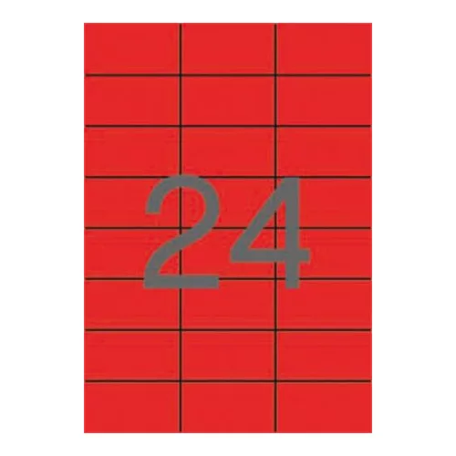 Etikett, 70x37 mm, színes, APLI, piros, 2400 etikett/csomag