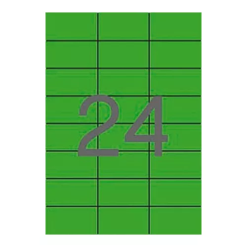 Etikett, 70x37 mm, színes, APLI, zöld, 2400 etikett/csomag