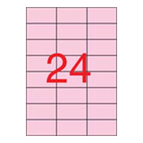 Etikett, 70x37 mm, színes, APLI, pasztell rózsaszín, 480 etikett/csomag