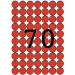 Etikett, 19 mm kör, színes, A5 hordozón, APLI, piros, 560 etikett/csomag