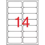 Etikett, 99,1x38,1 mm, poliészter, időjárásálló, kerekített sarkú, fehér, APLI, 280 etikett/csomag