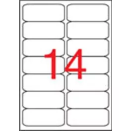   Etikett, 99,1x38,1 mm, poliészter, időjárásálló, kerekített sarkú, fehér, APLI, 280 etikett/csomag