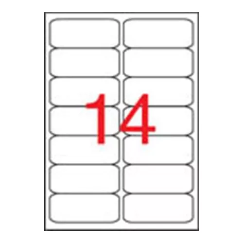 Etikett, 99,1x38,1 mm, poliészter, időjárásálló, kerekített sarkú, fehér, APLI, 280 etikett/csomag