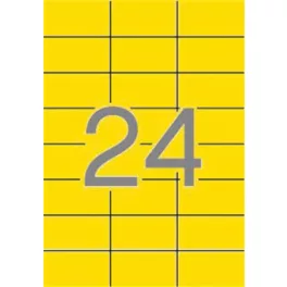 Etikett, 70x37 mm, színes, APLI, sárga, 480 etikett/csomag