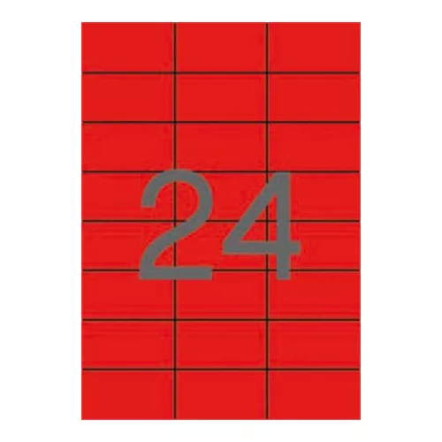 Etikett, 70x37 mm, színes, APLI, piros, 480 etikett/csomag