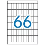Etikett, 12x30 mm, kerekített sarkú, A5 hordozón, APLI, 990 etikett/csomag
