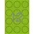 Etikett, 60 mm kör, színes, APLI, neon zöld, 240 etikett/csomag