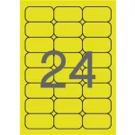 Etikett, 64x33,9 mm, színes, kerekített sarkú, APLI, neon sárga, 480 etikett/csomag