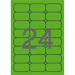   Etikett, 64x33,9 mm, színes, kerekített sarkú, APLI, neon zöld, 480 etikett/csomag