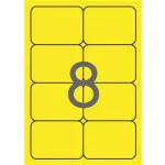 Etikett, 99,1x67,7 mm, színes, kerekített sarkú, APLI, neon sárga, 160 etikett/csomag
