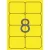 Etikett, 99,1x67,7 mm, színes, kerekített sarkú, APLI, neon sárga, 160 etikett/csomag
