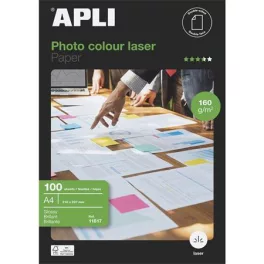   Fotópapír, lézer, A4, 160 g, fényes, kétoldalas, APLI "Premium Laser"