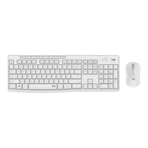 Egér- és billentyűzet készlet, vezeték nélküli, USB, LOGITECH, "MK295", piszkosfehér