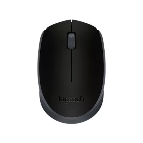 Egér, vezeték nélküli, optikai, közepes méret, USB, LOGITECH "M171", fekete