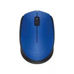 Egér, vezeték nélküli, optikai, közepes méret, USB, LOGITECH "M171", kék