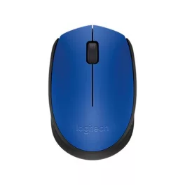   Egér, vezeték nélküli, optikai, közepes méret, USB, LOGITECH "M171", kék