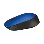 Egér, vezeték nélküli, optikai, közepes méret, USB, LOGITECH "M171", kék