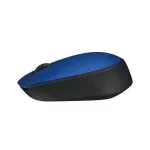 Egér, vezeték nélküli, optikai, közepes méret, USB, LOGITECH "M171", kék