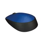 Egér, vezeték nélküli, optikai, közepes méret, USB, LOGITECH "M171", kék
