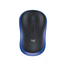   Egér, vezeték nélküli, optikai, közepes méret, USB, LOGITECH "M185", kék
