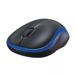 Egér, vezeték nélküli, optikai, közepes méret, USB, LOGITECH "M185", kék