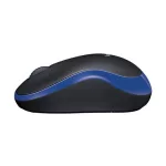 Egér, vezeték nélküli, optikai, közepes méret, USB, LOGITECH "M185", kék
