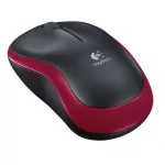 Egér, vezeték nélküli, optikai, közepes méret, USB, LOGITECH "M185", piros