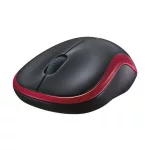 Egér, vezeték nélküli, optikai, közepes méret, USB, LOGITECH "M185", piros