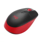 Egér, vezeték nélküli, optikai, USB, LOGITECH, "M190", piros