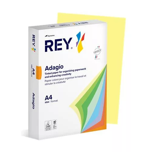 Másolópapír, színes, A4, 160 g, REY "Adagio", pasztell sárga