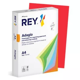   Másolópapír, színes, A4, 80 g, REY "Adagio", intenzív piros