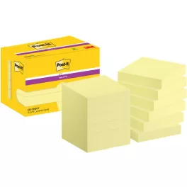   Öntapadó jegyzettömb csomag, 48x48 mm, 12x90 lap, 3M POSTIT "Super Sticky", sárga