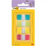 Jelölőcímke, műanyag, megerősített, 4x10 lap, 16x38 mm, 3M POSTIT, vegyes színek