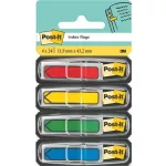 Jelölőcímke, műanyag, 4x24 lap, 11,9x43,2 mm, nyíl, 3M POSTIT, vegyes