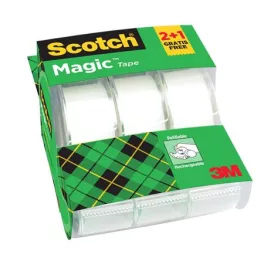   Ragasztószalag, adagolón, kézi, 19 mm x 7,5 m, 3M SCOTCH "Magic Tape 810",2+1
