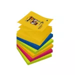 Öntapadó jegyzettömb, "Z", 76x76 mm, 6x90 lap, 3M POSTIT, "Super Sticky Carnival"