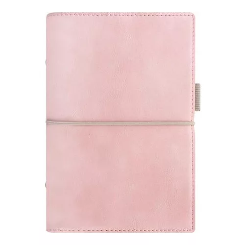 Kalendárium, gyűrűs, betétlapokkal, personal méret, FILOFAX, "Domino" Soft", pasztell rózsaszín