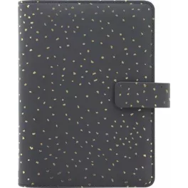   Kalendárium, gyűrűs, betétlapokkal, personal méret, FILOFAX, "Confetti", fekete