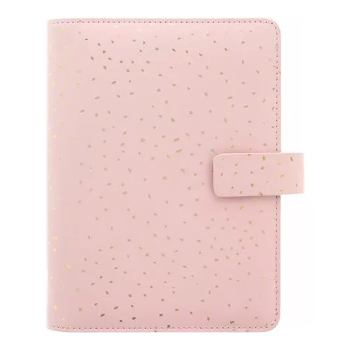 Kalendárium, gyűrűs, betétlapokkal, personal méret, FILOFAX, "Confetti", rózsakvarc
