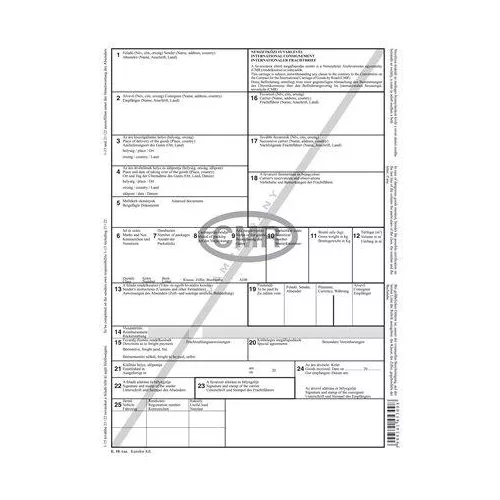 Nyomtatvány, nemzetközi fuvarlevél, 4 példány, A4, VICTORIA PAPER "CMR"